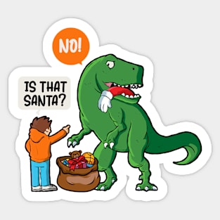 Funny Christmas Trex eating Santa Sticker